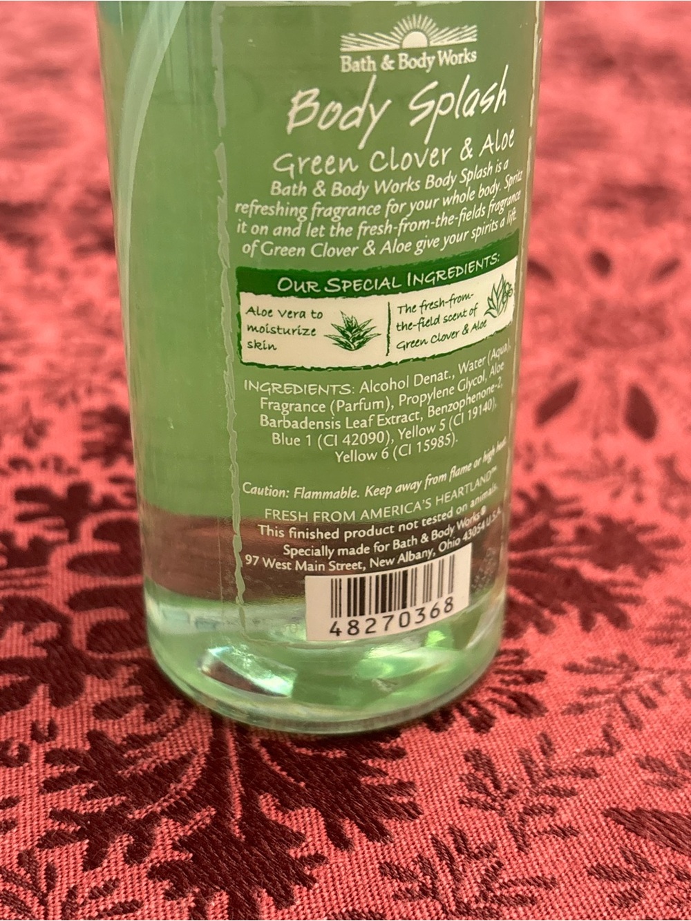 Bath & Body Works Green Clover & Aloe Body Splash - Light Green Bottle - Picture 6 of 6